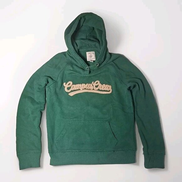 Campus Crew Unisex Green Graphic Print Sweatshirt Hoodie - Small - Picture 1 of 10